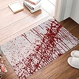 Jtkzmbne Red Blood Splatters Mats, Welcome Mat for Outdoor Indoor, Decorative Door Mat 16 X 24 in