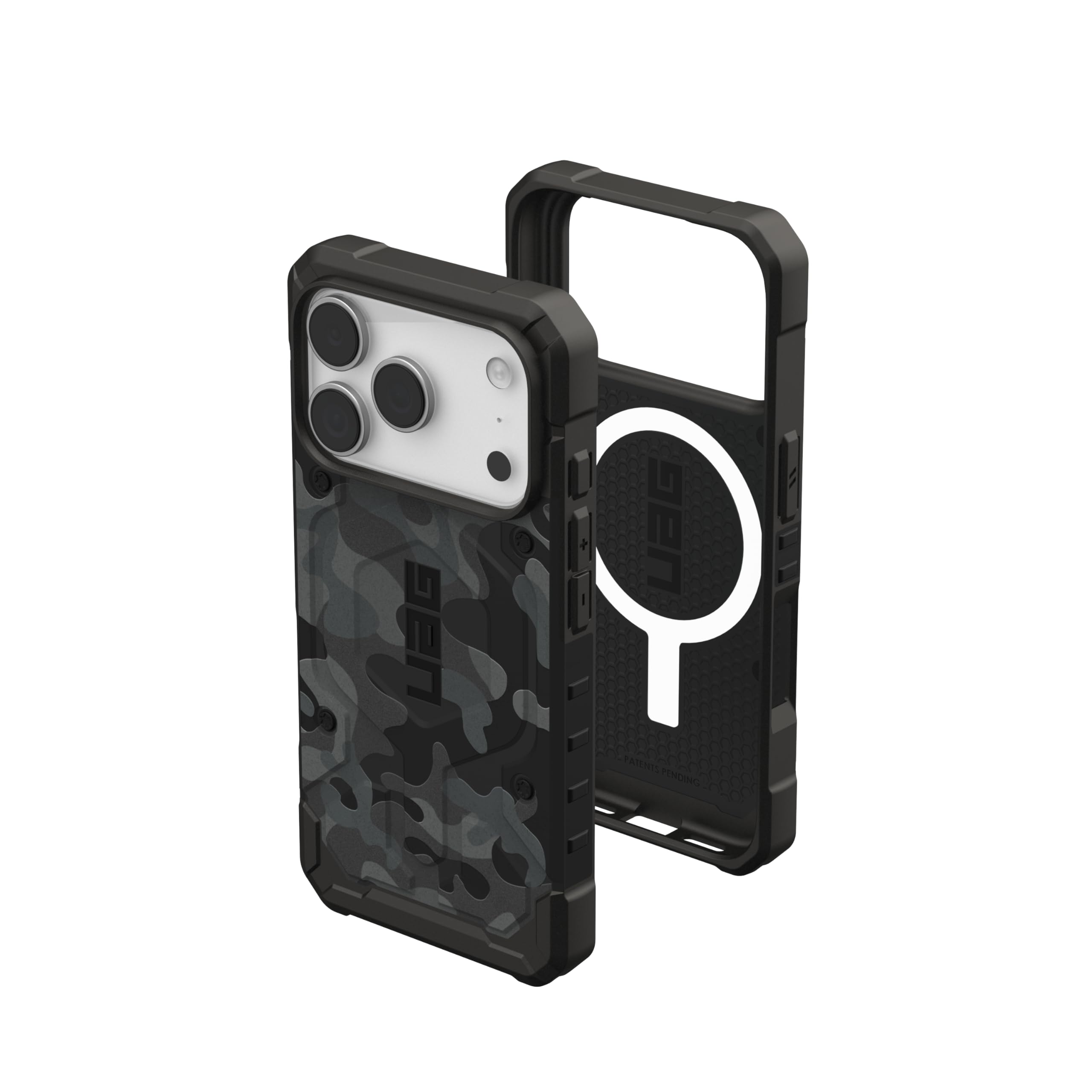 Urban Armor Gear Pathfinder MS Case Compatible con Apple iPhone 17 Pro Funda (Carga inalámbrica/magnética, protección contra caídas estándar Militar) Camuflaje Medianoche