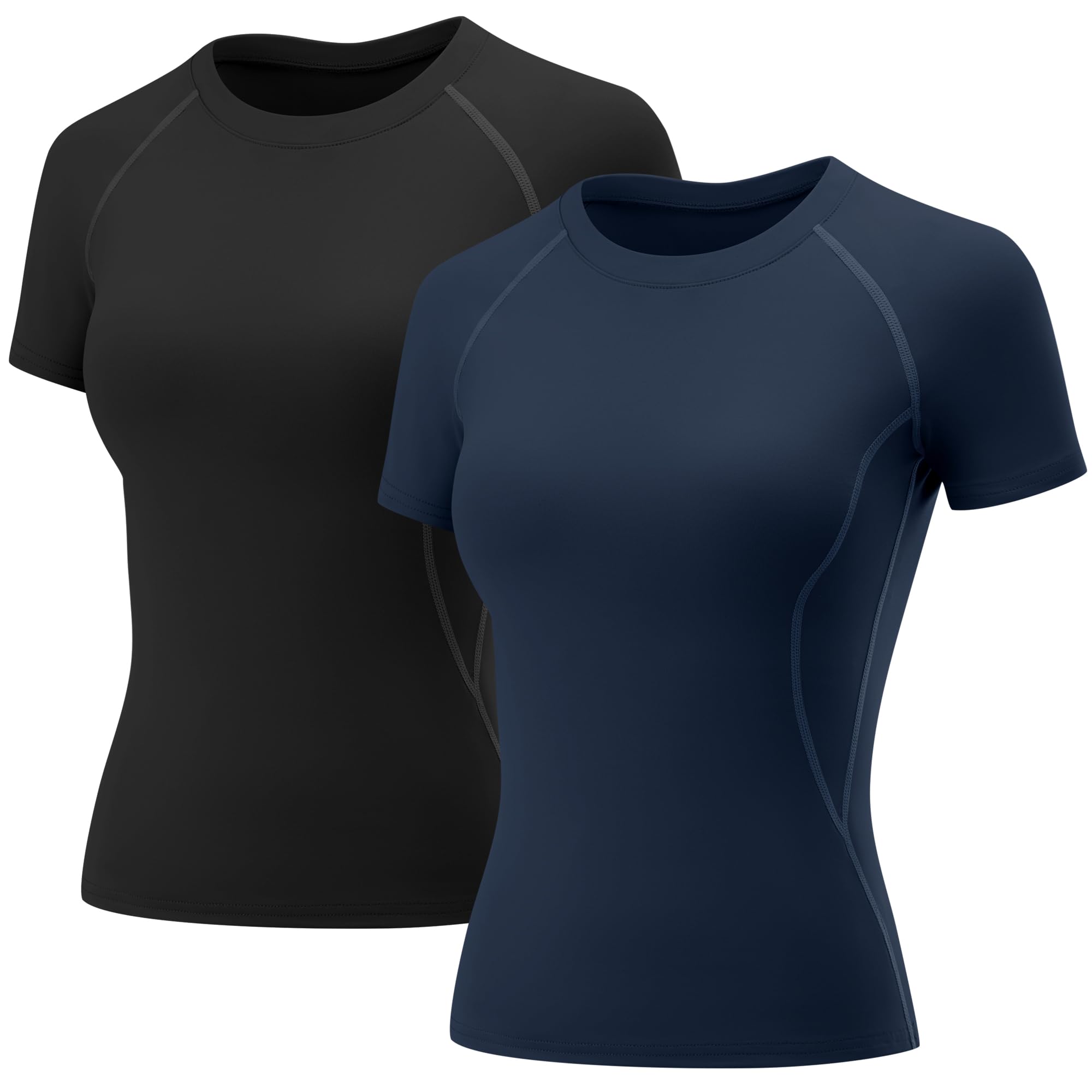 Rapbin T Shirt Damen Sport Top Gym Oberteil Yoga Rundhals Leicht Atmungsaktiv Sportshirt Workout Running Funktionsshirt Sommer Fitness Laufshirt