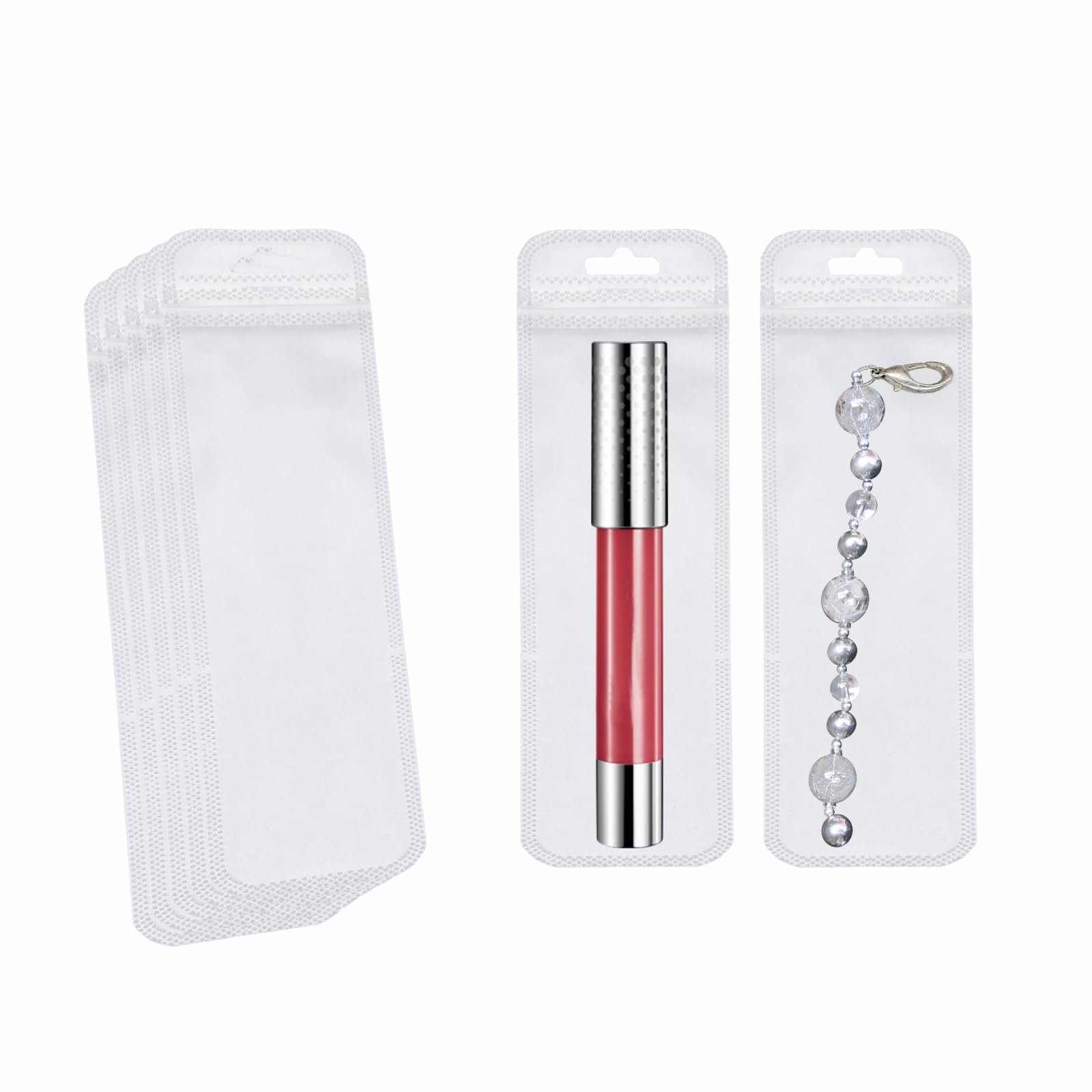 100 Count Lipgloss Packaging Bags for Small Business,Crystal Clear Resealable Bags Zipper Pouch Bag for Jewelry(2.16x5.9inch)