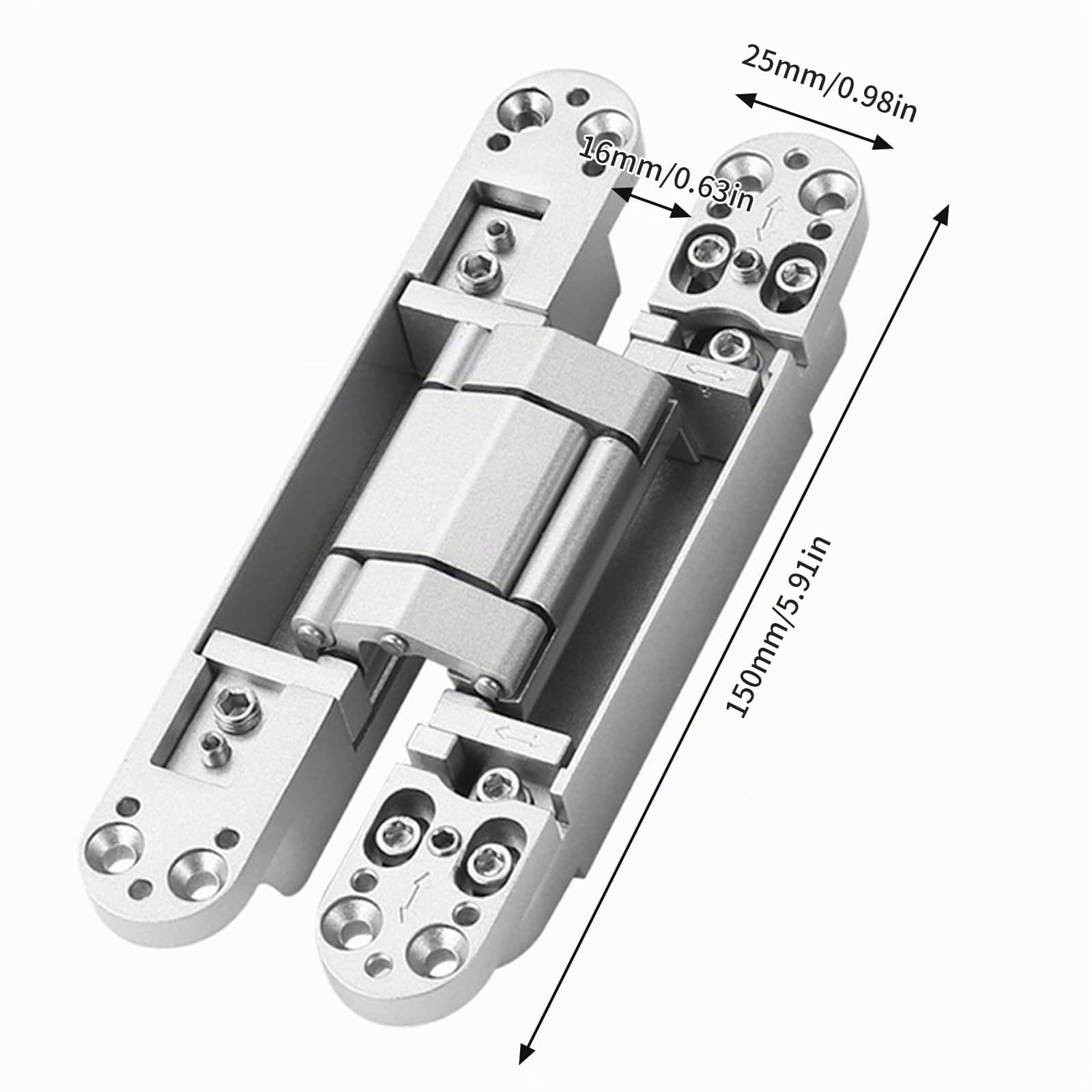 2 cerniere per porta in legno, cerniere nascoste e alettate, cerniera regolabile a 3 vie, altalena a 180°, striscia per porta
