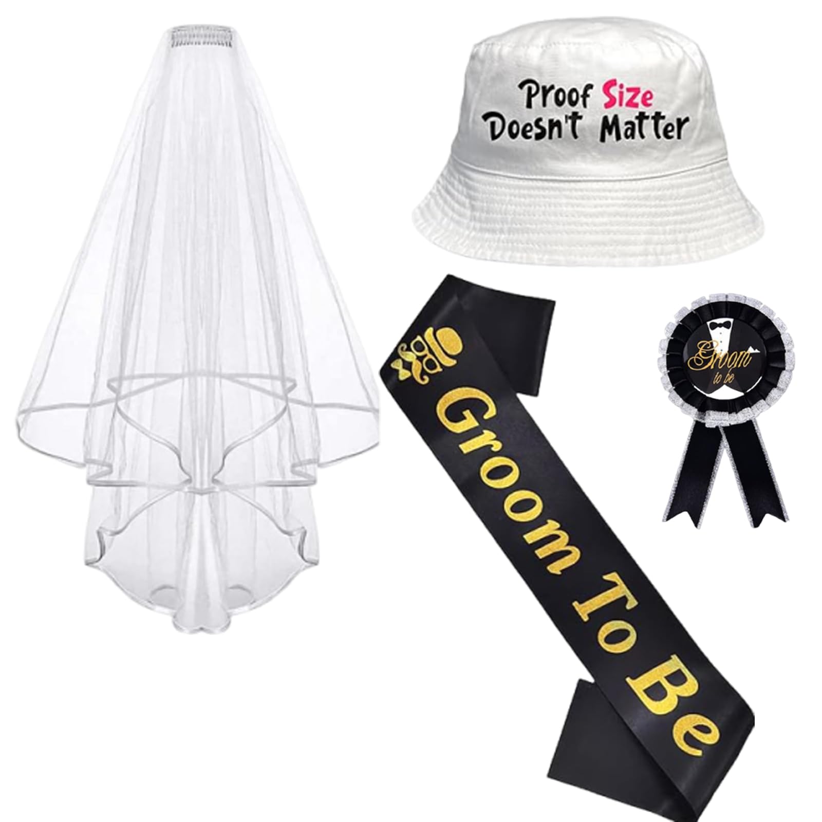 DXPETA Stag Do Outfit, Embarrassing Stag Outfits, Stag Do Accessories Men, Stag Do Hats, Funny Stag Do Costumes, Stag Do Masks of Groom, Stag Do Accessories Set with Veil and Banner