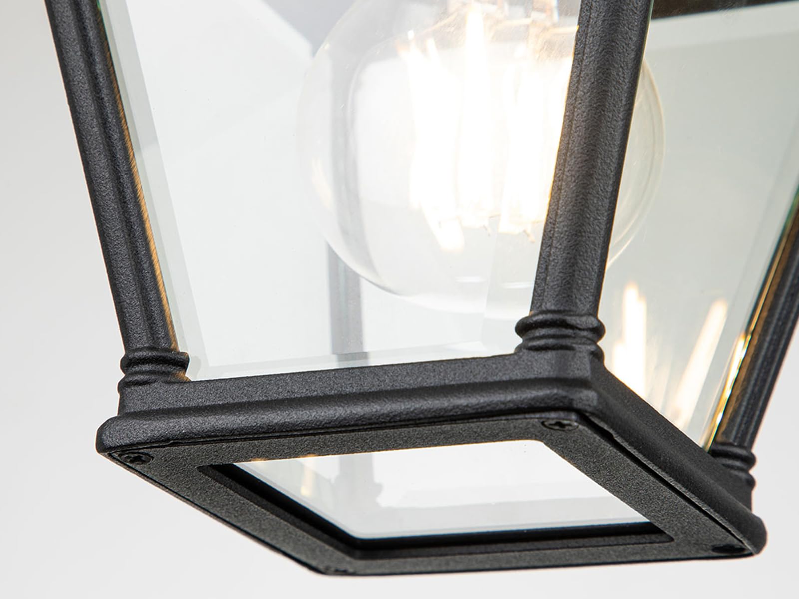 Außen Deckenleuchte im Landhausstil, Laterne mit Echtglas Höhe 22,5cm