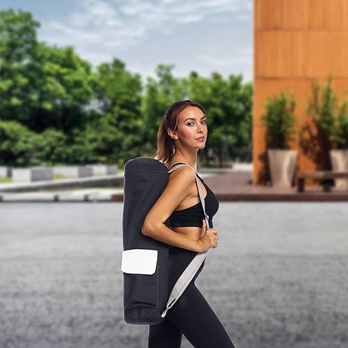 Miniatura 5 de IUGA Bolsa para esterilla de yoga con bolsillo lateral grande y bolsillo interior con cremallera, bolsa de yoga para esterilla, bolsas de yoga y