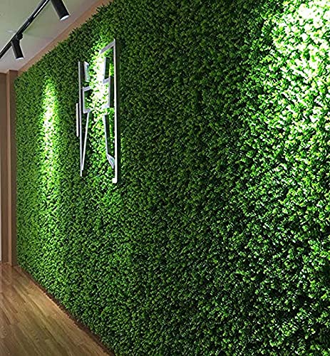 Image of Artificial Wall Grass for Home Decoration (9 Pcs), Grass Mat for Wall, Vertical Garden Artificial Plants (Green Leaves, 60cm X 40cm x 3cm, Pack of 9)