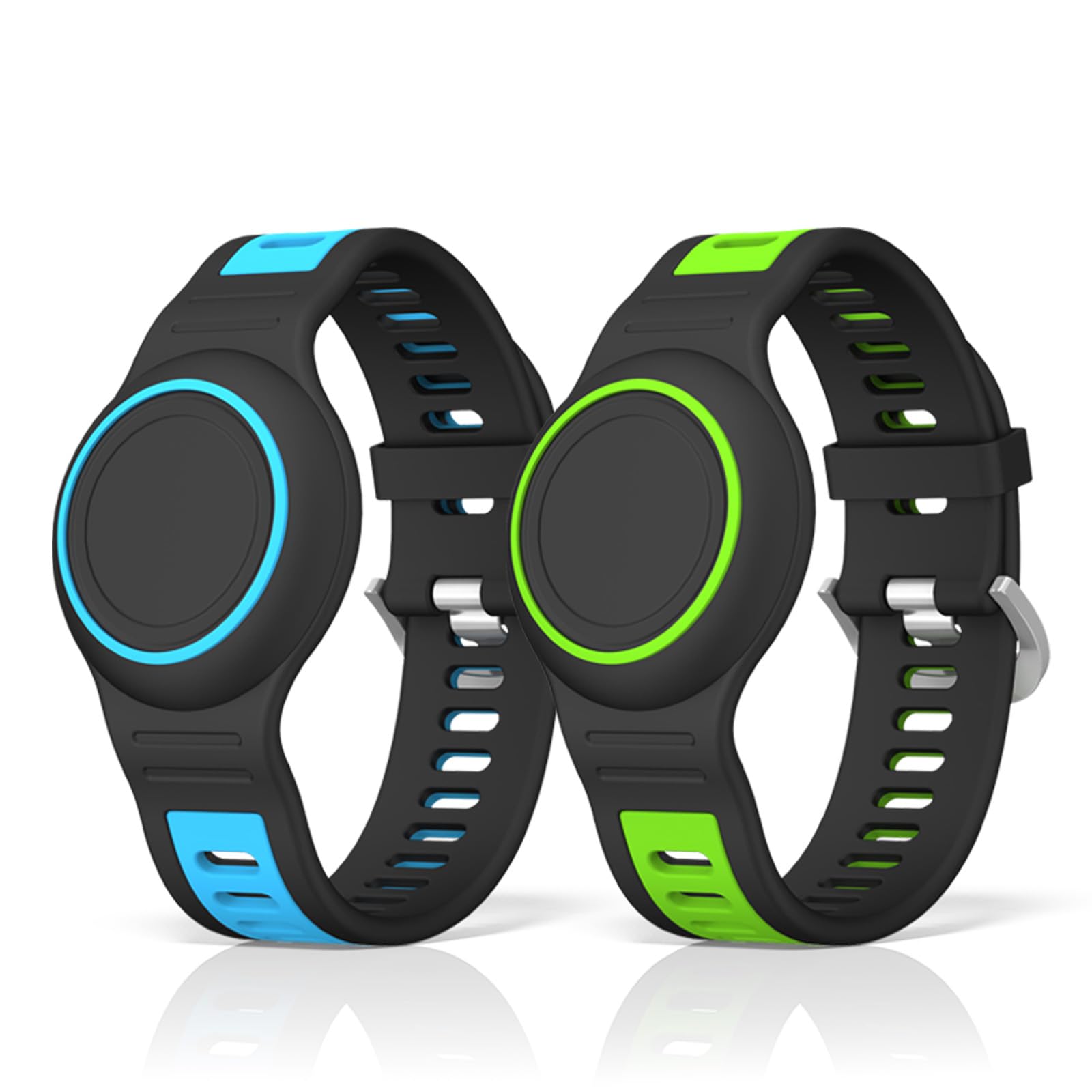 Cinturino in silicone compatibile con Apple AirTag 1° e 2° generazione, impermeabile e resistente agli urti, protezione a 360°. Include bracciali, coperture in silicone e istruzioni, accessori pratici