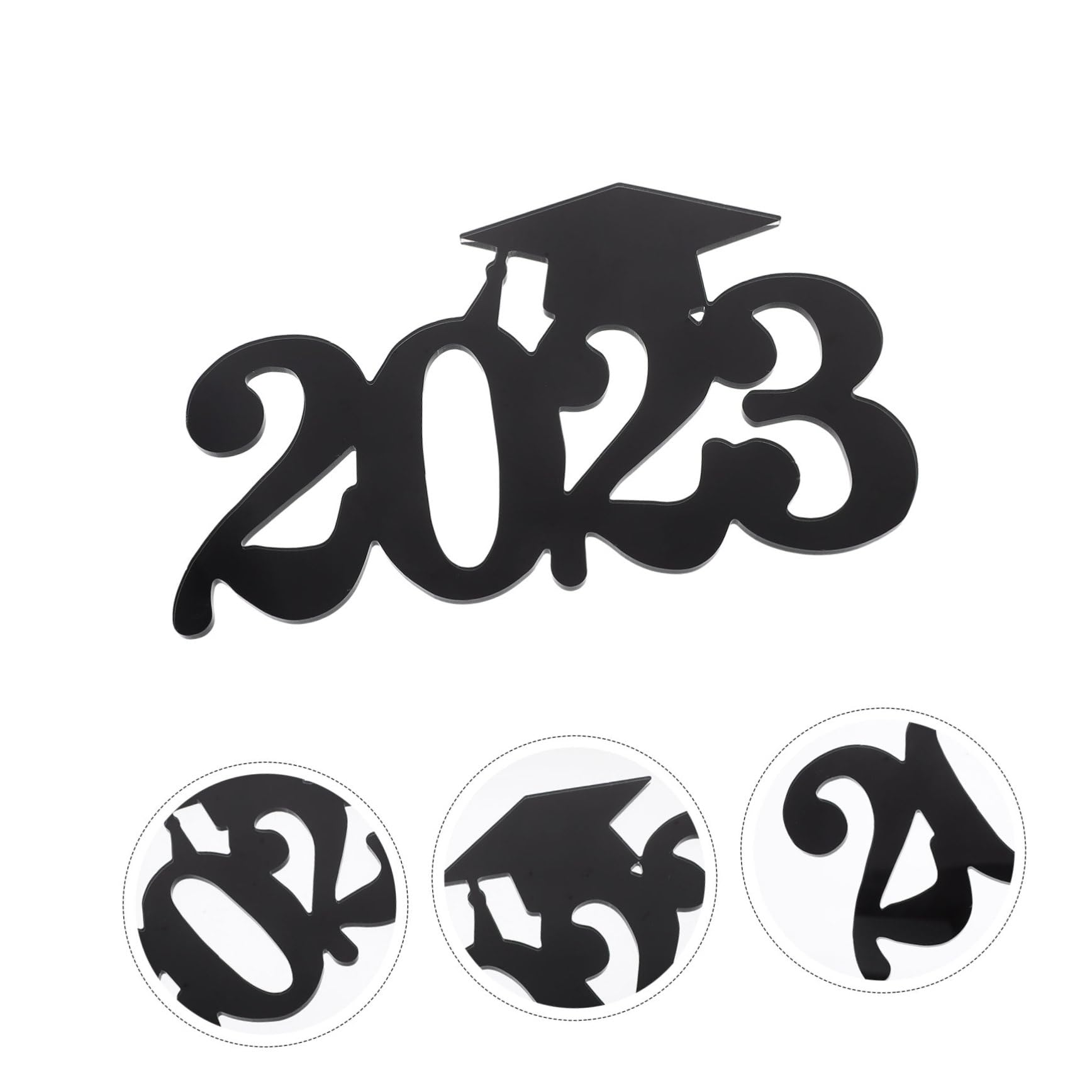 Cabilock 4 Piezas 2022 2022 Accesorios para Fotos Fiesta Cabina De Fotos Compromiso Confeti De Mesa De Graduacion Telón De Fondo De Graduación Paseo Graduation Suministros Madera Black