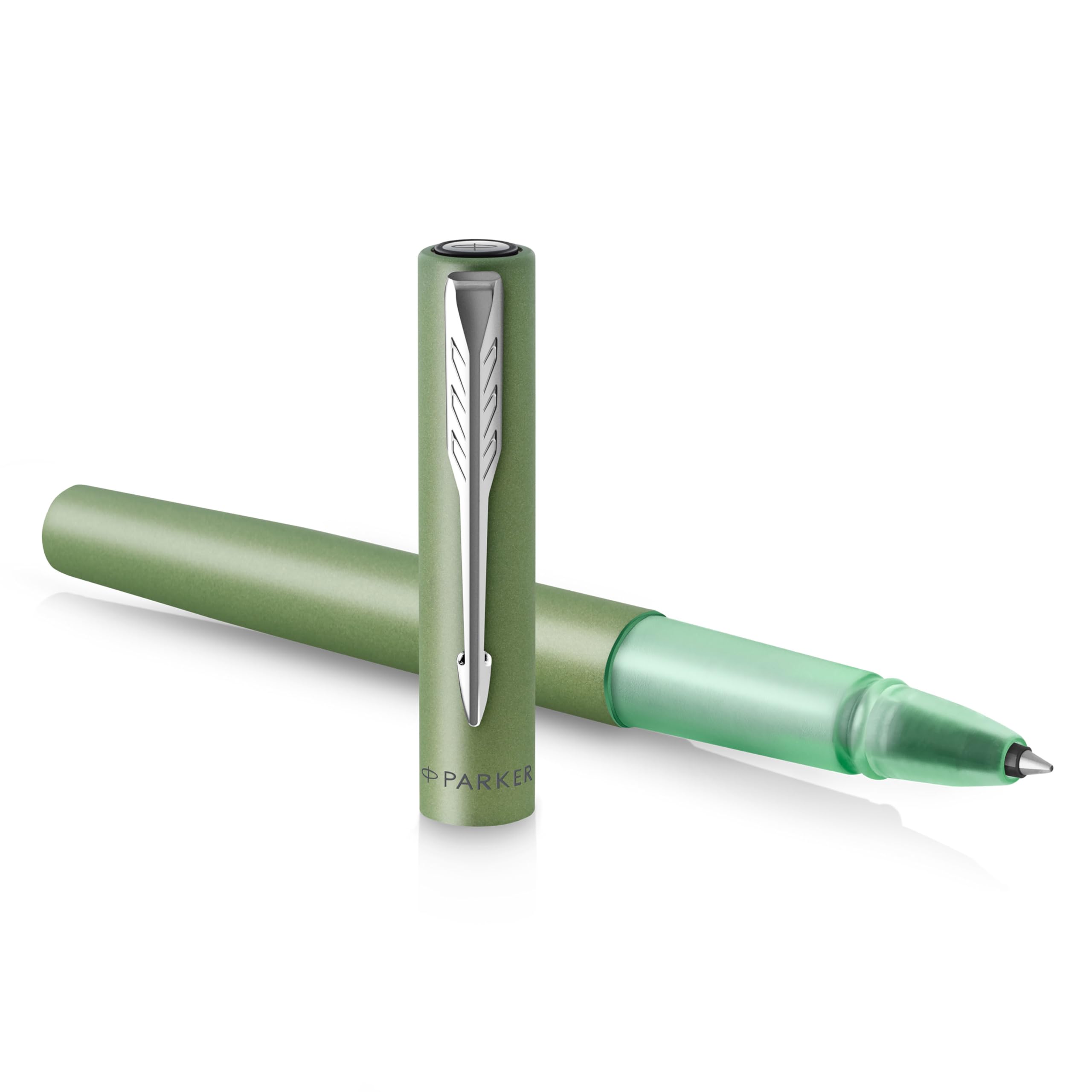 Parker Vector XL Rollerball Pen | Metallic Green Lacquer on Brass | Fine Point with Black Ink Refill | Gift Box