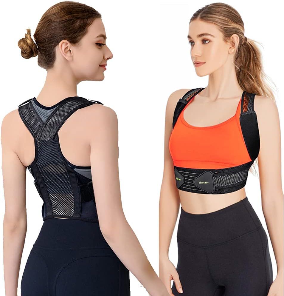 Mercase Invisible Posture Corrector for Men and Women,Lightweight Back Brace with 2 Support Plates, Adjustable and Breathable Back Support for Back, Neck and Shoulder Pain Relief(L, Waistline 32-39in)