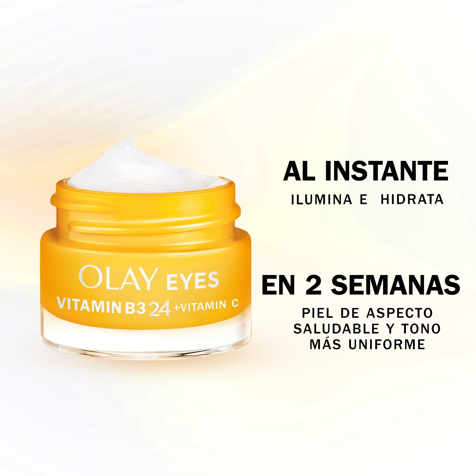 Olay Vitamina C Crema Contorno de Ojos, Cuidado para Ojeras, Ojos Hinchados con Niacinamida al 99% de Pureza. Ilumina, Unifica, Hidrata. 15 ml