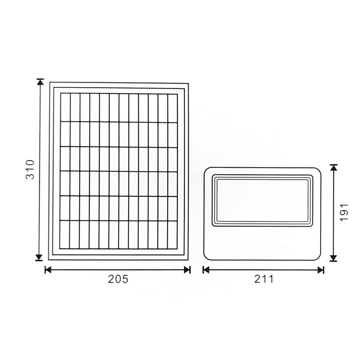 M Ledme - Foco Solar Led 100W con mando a distancia, 1000 lumens, regulable intensidad de luz, IP65, Color Luz Fría (6000k), batería de gran capacidad 10.000 mAh. Longitud del cable 2,10M