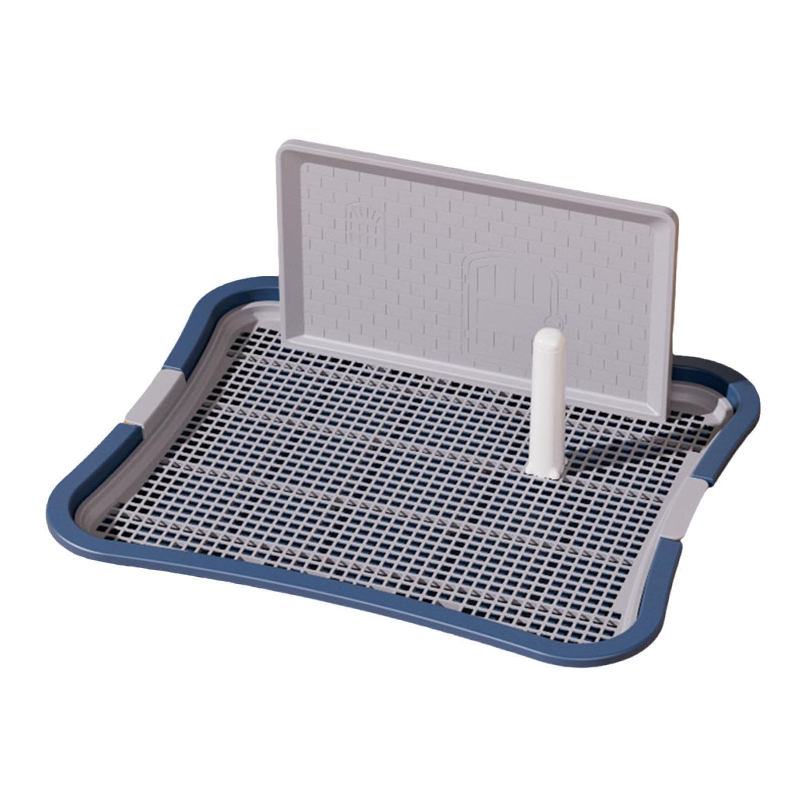 Baoblaze Dog Toilet Keep Floor Clean with High Wall Keeps Paw Dry No Spilling Dog Litter Box Dogs Pee Holder for Apartment Bunny Condos, Large Dark Blue