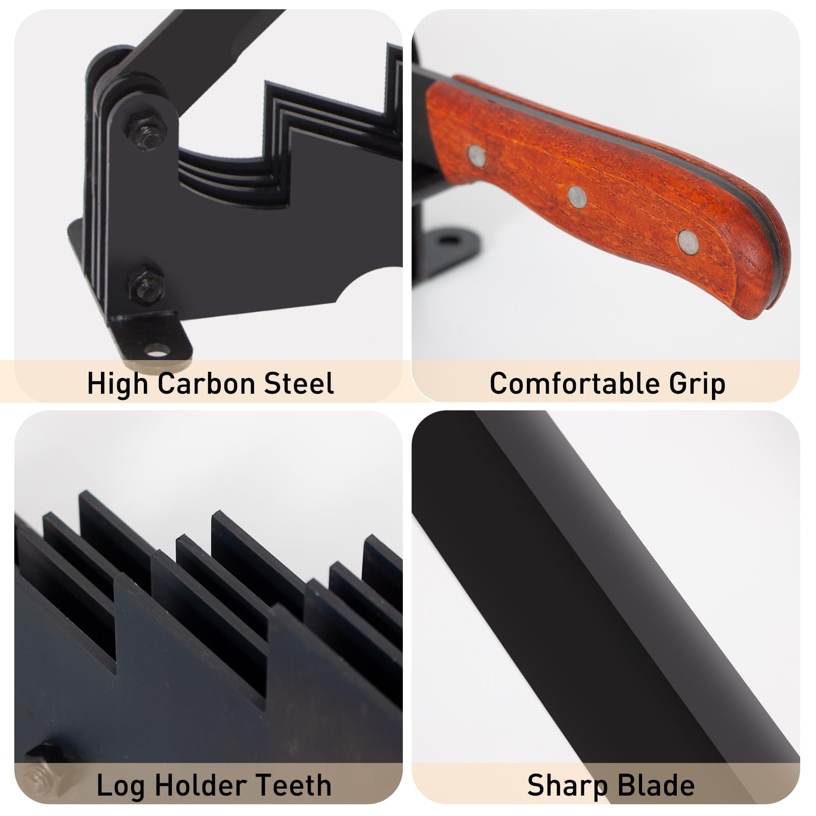 Todeco Fendeuse de Bois de Chauffage Murale, Fendeur de bûches manuel avec gants, Portable pour Maison Cheminée Camping Barbecue Jardin