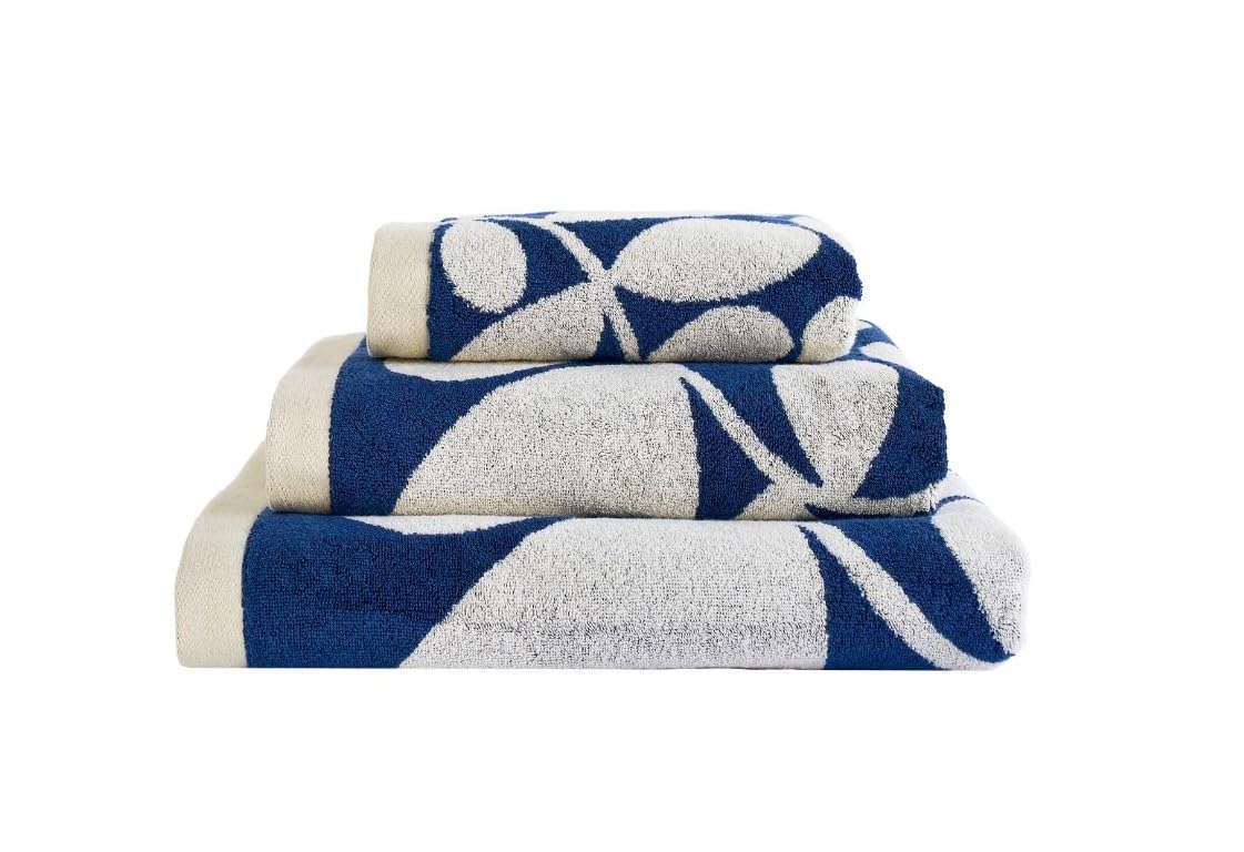 Orla Kiely Badetuch Sycamore Stripe Dusk Blue - Badetuch 100 x 150 cm