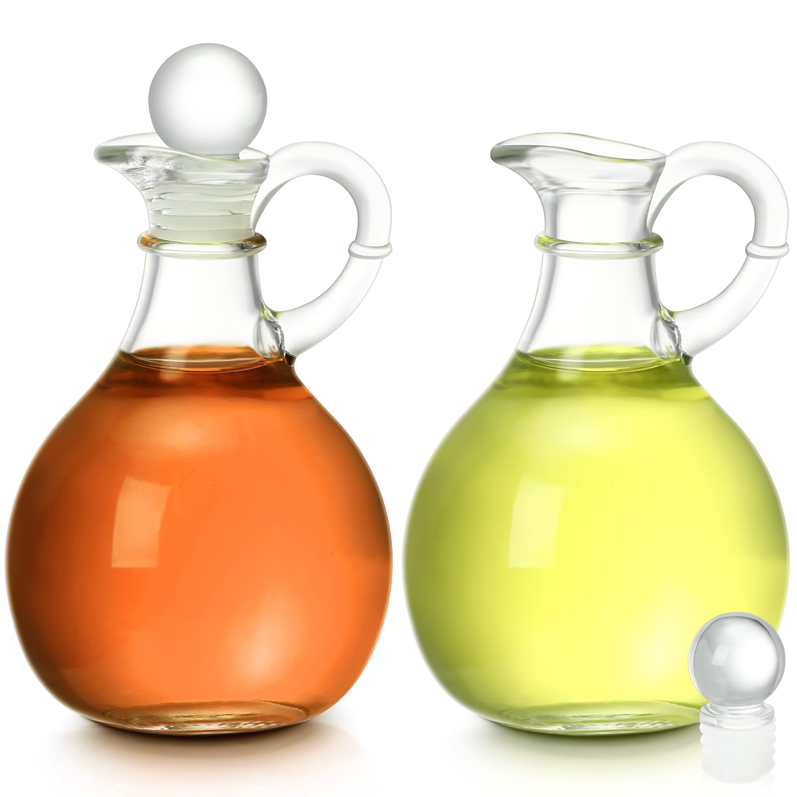 Teenyyou Oliera in vetro per olio e aceto, 2 pezzi, dispenser per olio d'oliva, aceto, ampolla per insalata, condimenti, elegante contenitore in vetro per condimenti fatti in casa, sciroppo per