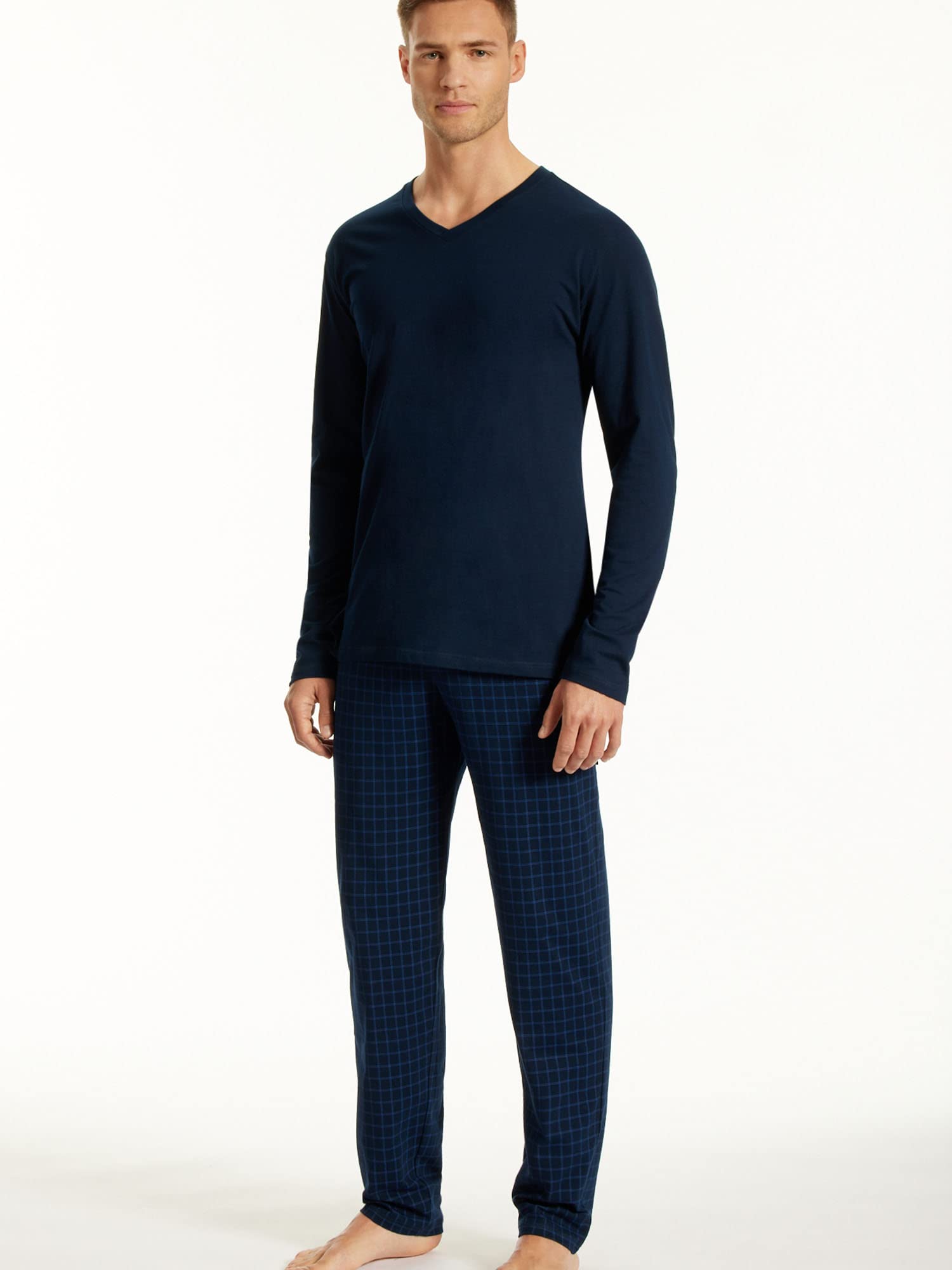 Uncover by Schiesser Herren Schlafanzug Set Shirt und Hose lang - Nachtwäsche