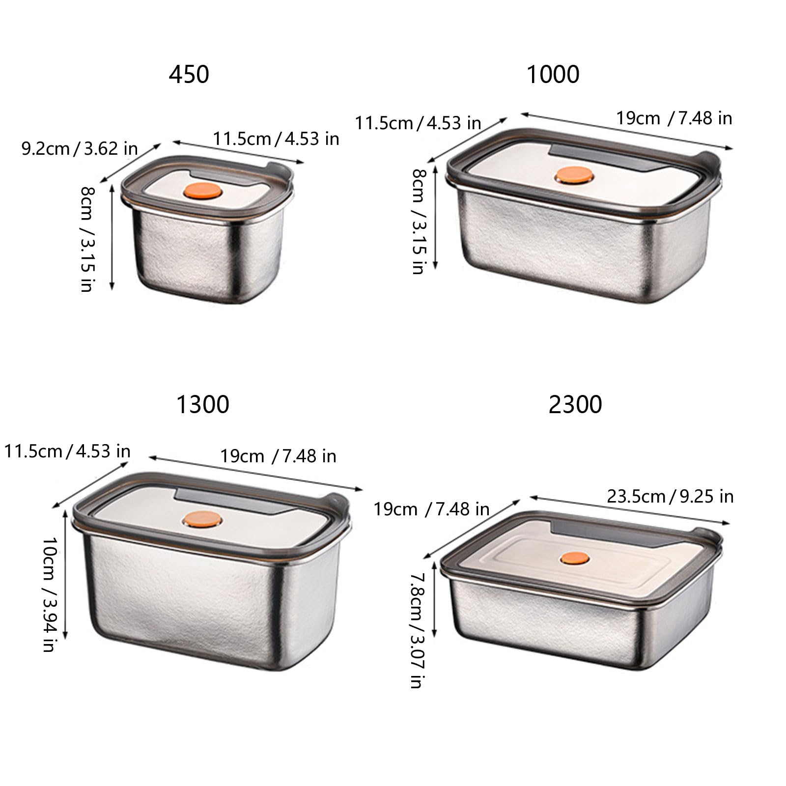 Contenitore per alimenti in metallo con coperchio e guarnizione resistente alle perdite, scatola per il pranzo per la preparazione dei pasti, avanzi e uso quotidiano in cucina Contenitore per il