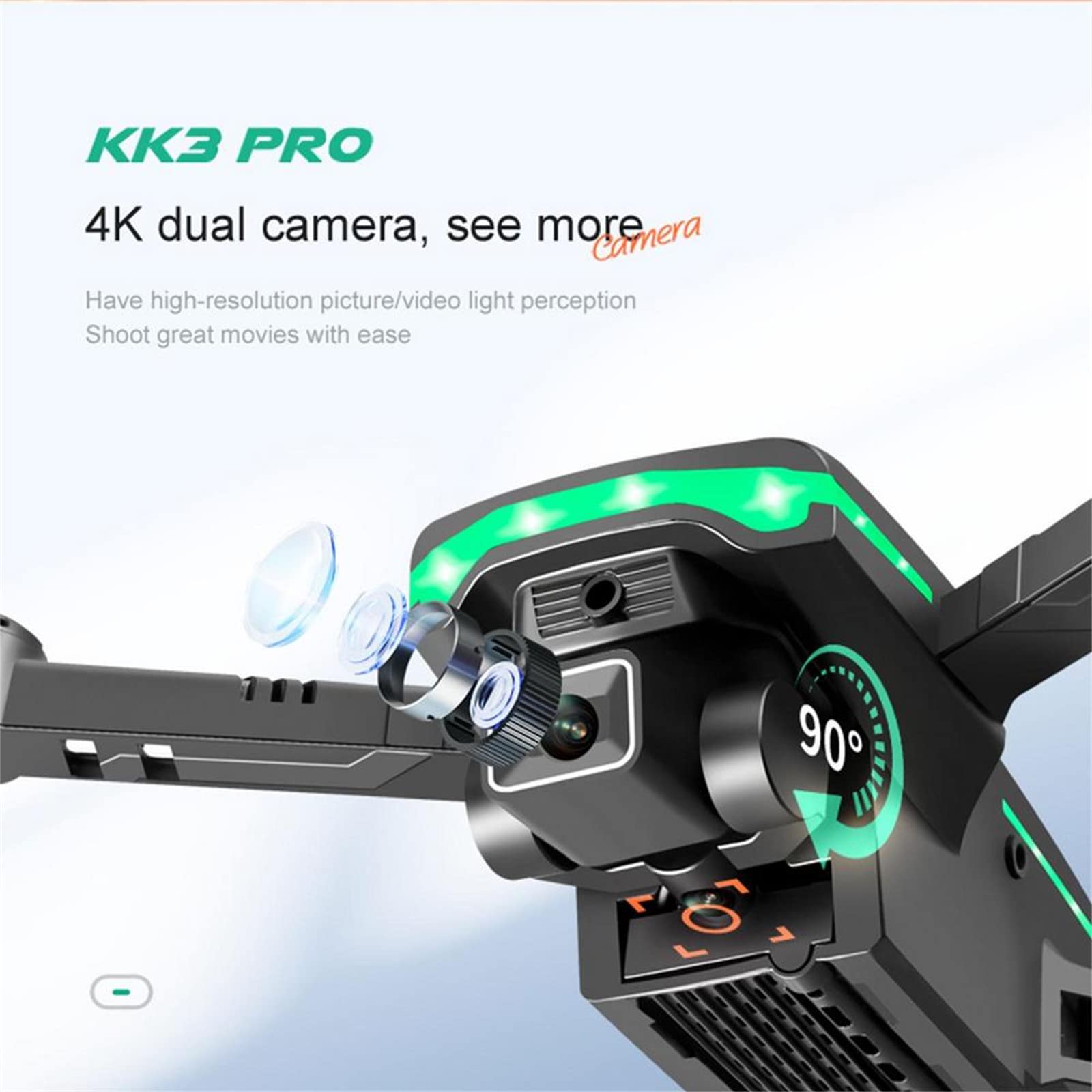 Drone 4K con Fotocamera, Motore Brushless, Ritorno Automatico GPS, Volo Circolare, Volo Waypoint, Mantenimento Dell'altitudine, con 2 Giocattoli Intelligenti con Motore Brushless A Batteria
