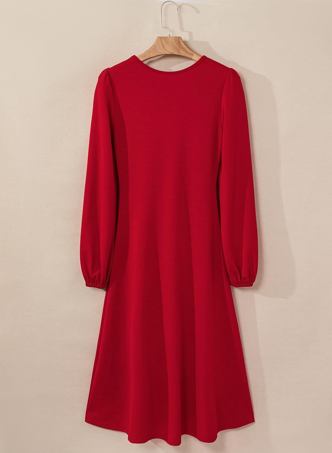 Happy Sailed Women's Long Sleeve Ruched Waist Flowy A Line High Low Midi Cocktail Party Dress - Image 5