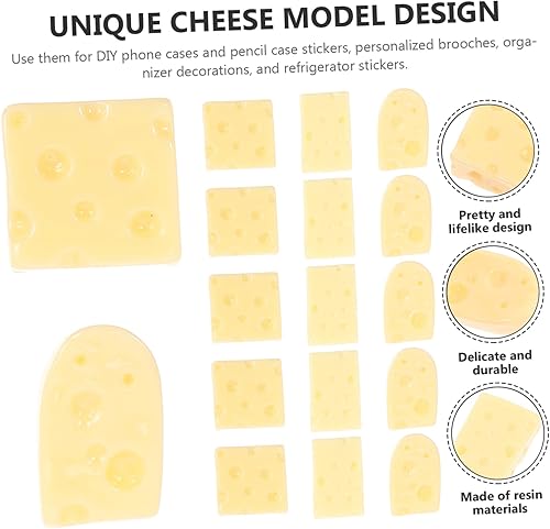 Miniatura 8 de Alasum 60 piezas de mini queso simulado de escritorio de juguetes artificiales para mini juguetes de comida falsos pasteles falsos alimentos queso