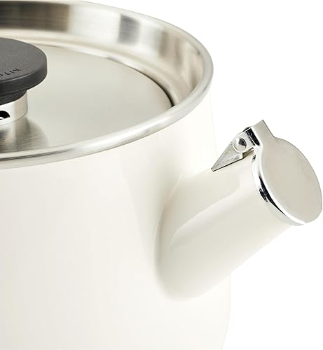 Miniatura 9 de KitchenAid Teakettles Enamel-on-Steel Stovetop Whistling Teakettle, Induction Ready, Stainless steel Lid, 2 Quart - White