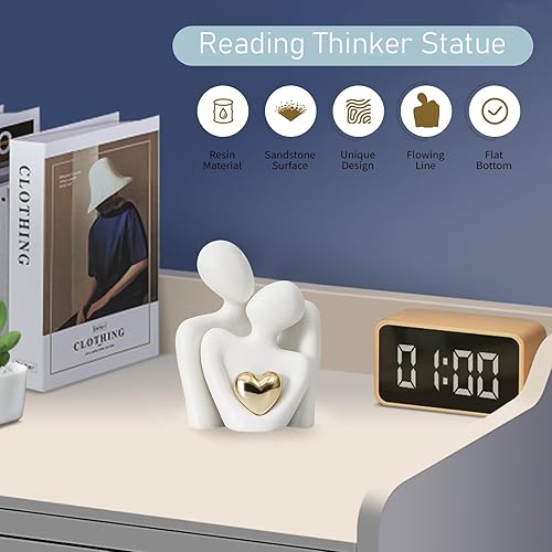 Miniatura 4 de Starfa - Mini estatua para pareja, artículos de decoración para sala de estar, decoración moderna de estantes para parejas, estatua de cerámica para