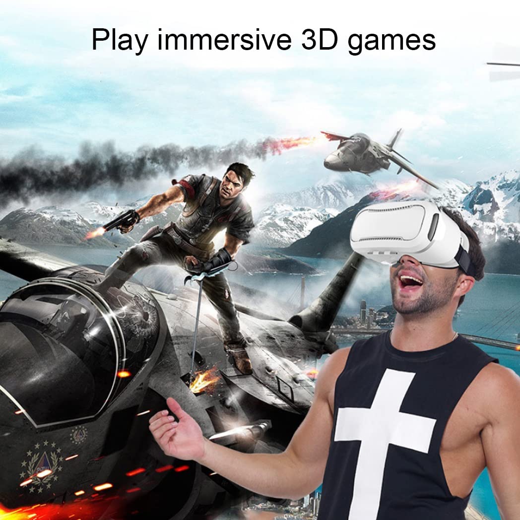 Gafas de Realidad Virtual, 3D VR Gafas con Controlador Bluetooth para Juegos Visión Panorámico VR Glasses para iPhone 13 Pro Max/13 Pro/13/12/11, para Samsung Galaxy S21, Huawei, Xiaomi