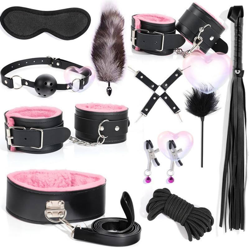 Ensemble sport en cuir rose 11 pièces poignet et hanche pour fitness
