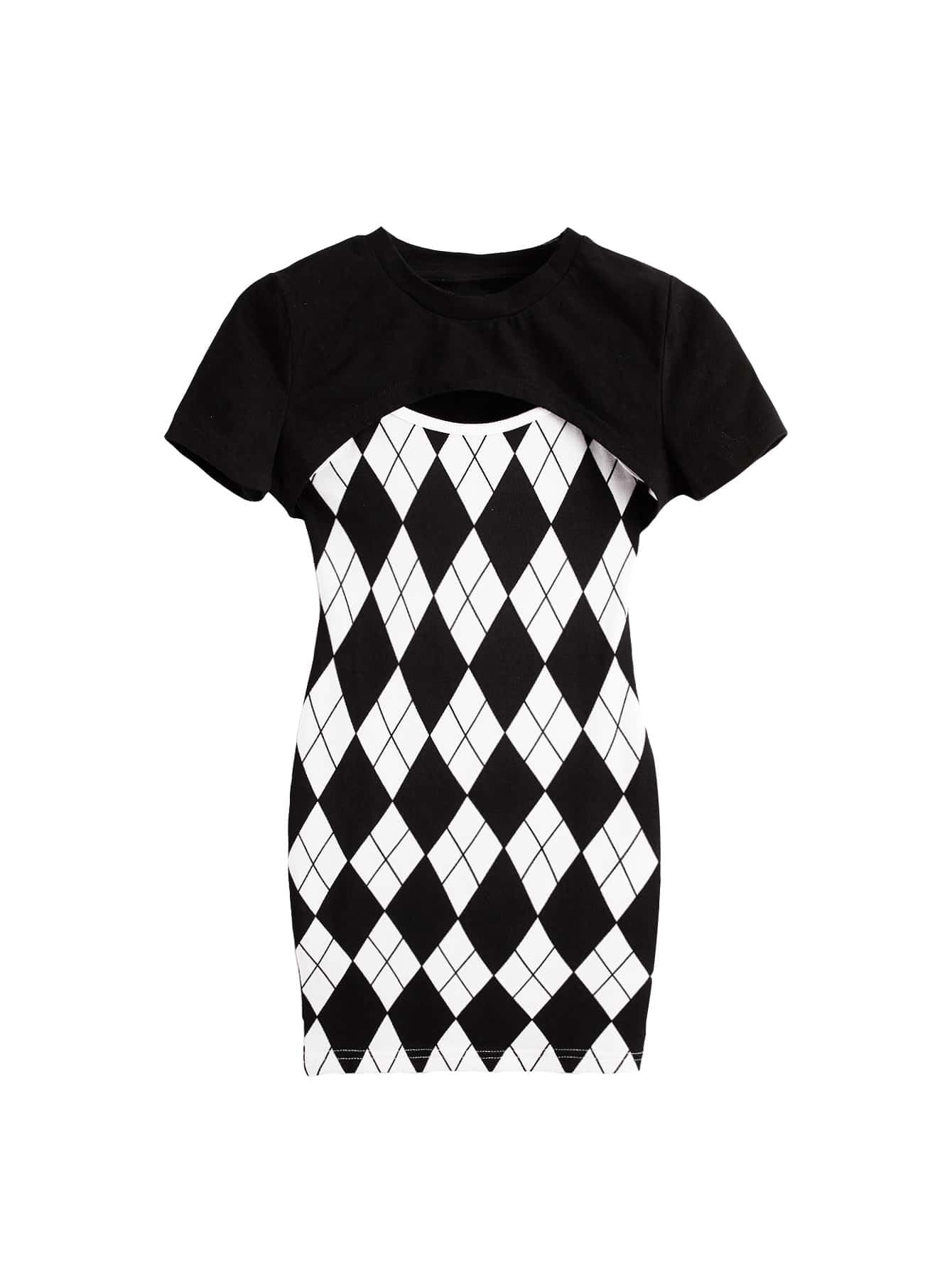 OYOANGLE Bonito conjunto de 2 piezas para niña, vestido corto con camiseta corta