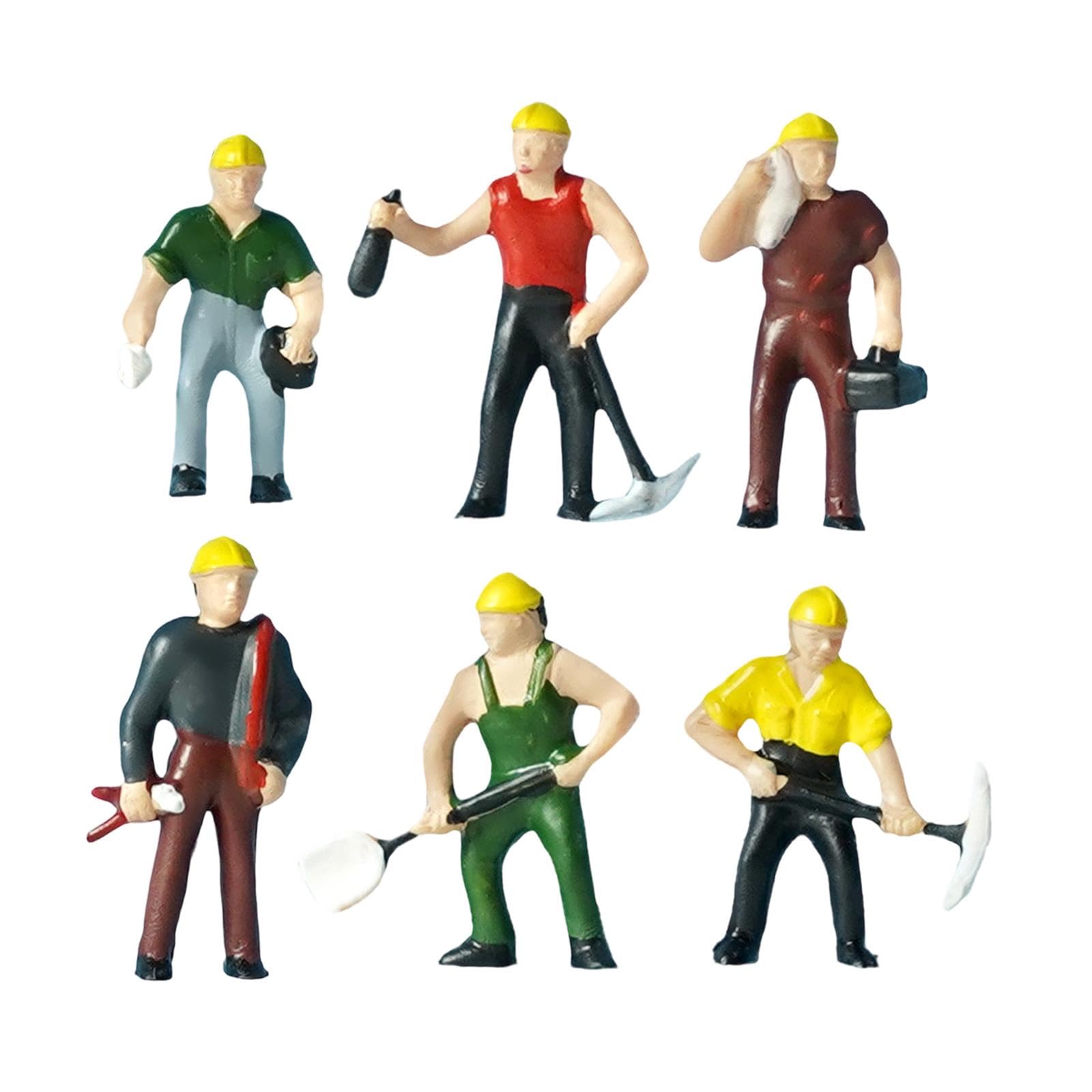Set mit 6 Bauarbeiterfiguren Im Maßstab 1:87 für Kreative Hobbys Und Dekoration.