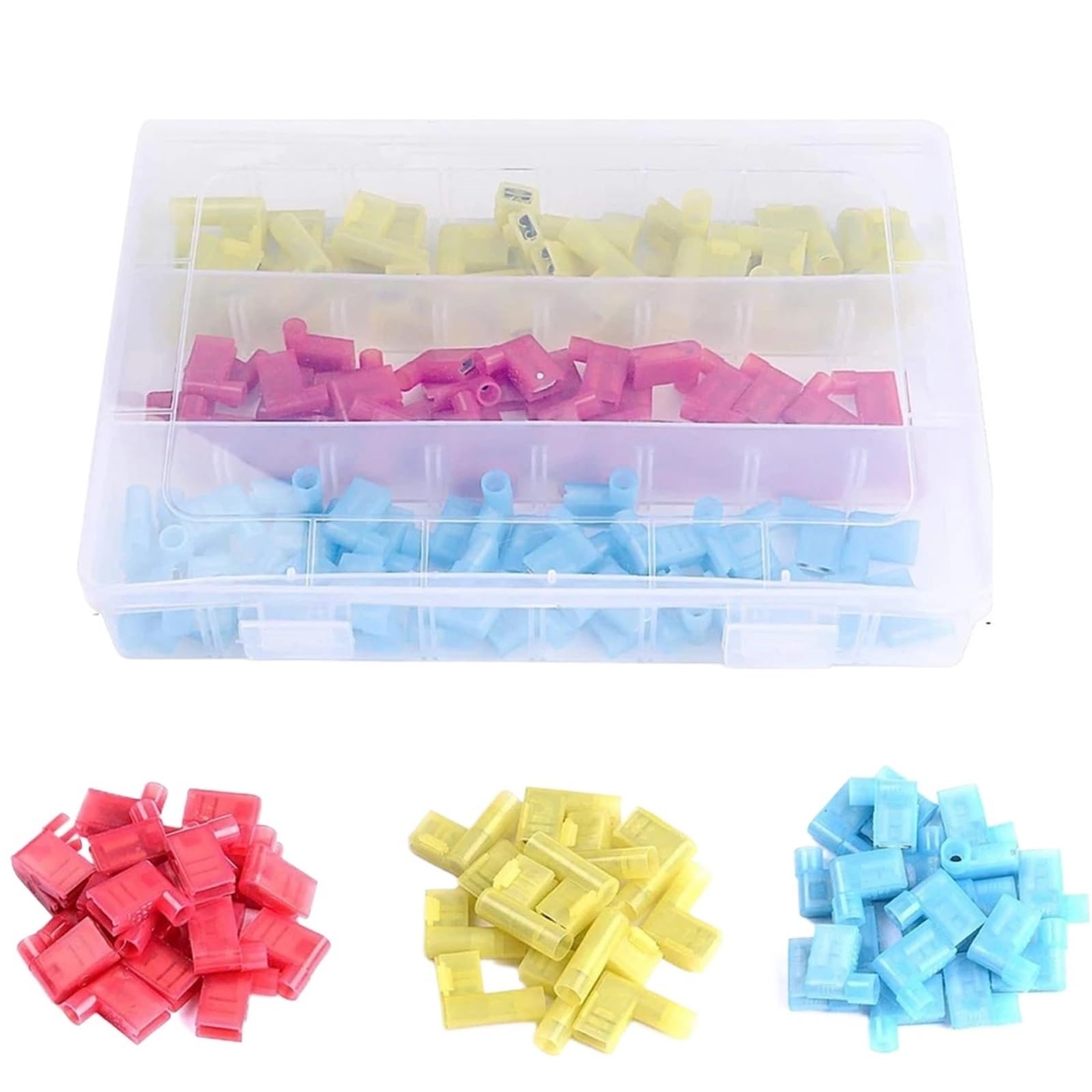 Cosses à sertir isolées, connecteurs de fils, 220 pièces, rapides femelles en nylon, électriques forme drapeau pour la terminaison divers câbles