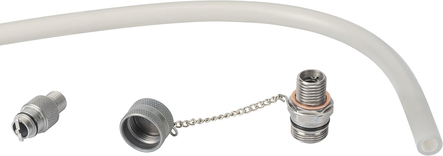 Stahlbus Oil Drain Plug Valve M14x1.5x12mm Steel with Retainer Cap - CLEAN, EASY, NO TOOL Oil Change - Includes Oil Drain Plug, Washer, Retainer Cap, Connector, Hose Compatible with: Most Honda