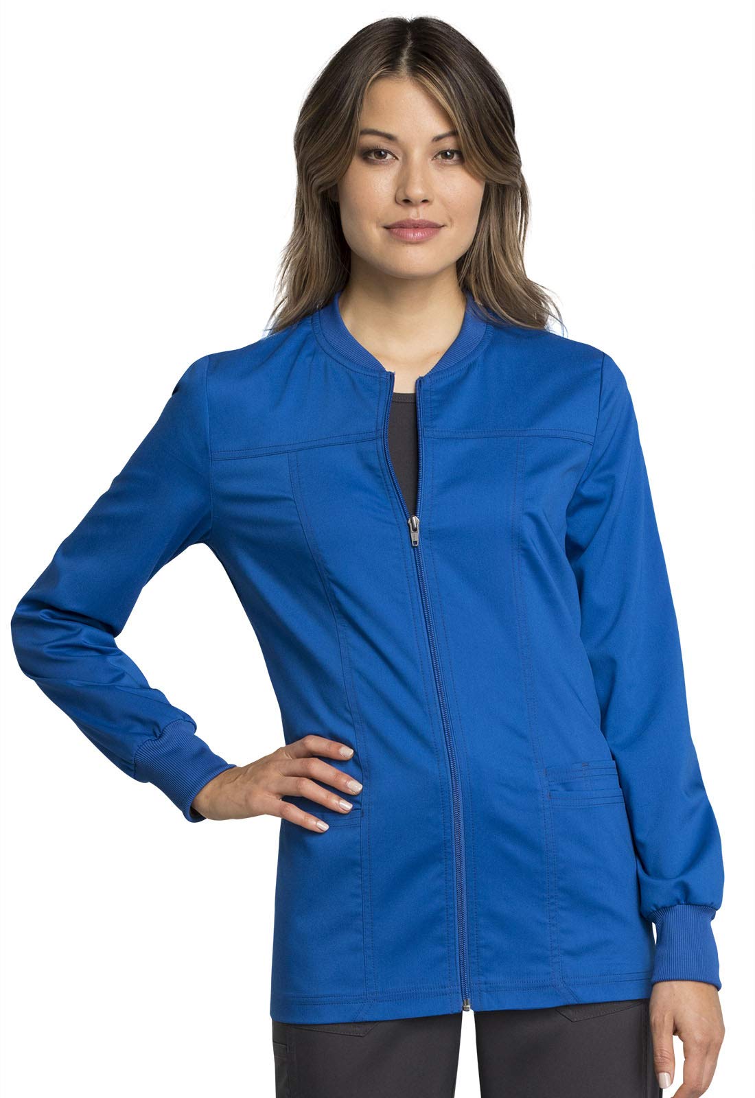 Women Warm Up Scrubs Jacket Modern Classic Fit with Zip Front WW305AB