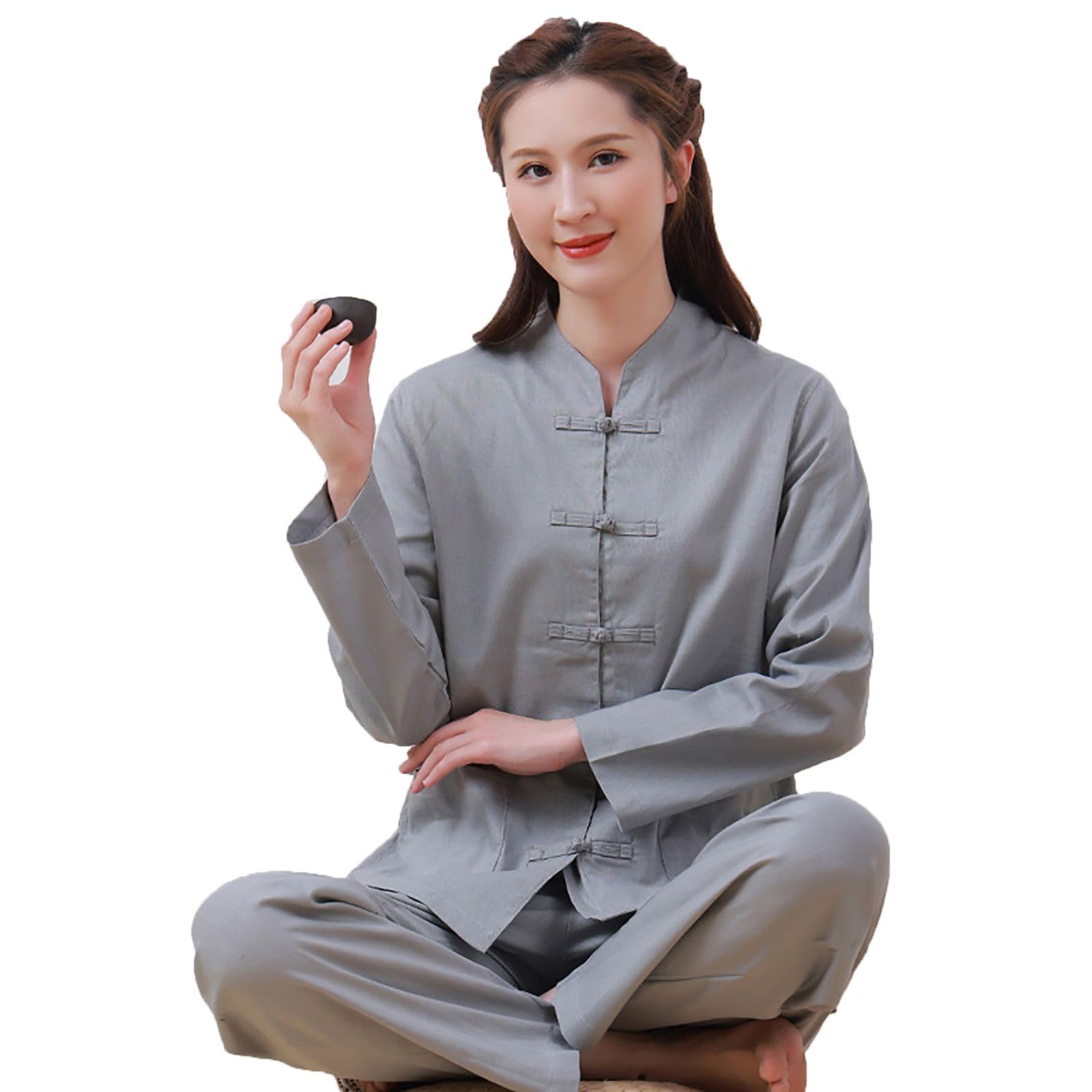 Sukienka Tai Chi Męski i damski strój chińskiego Tai Chi Kung Fu wielokolorowy S-5XL(Khaki,X-Large)