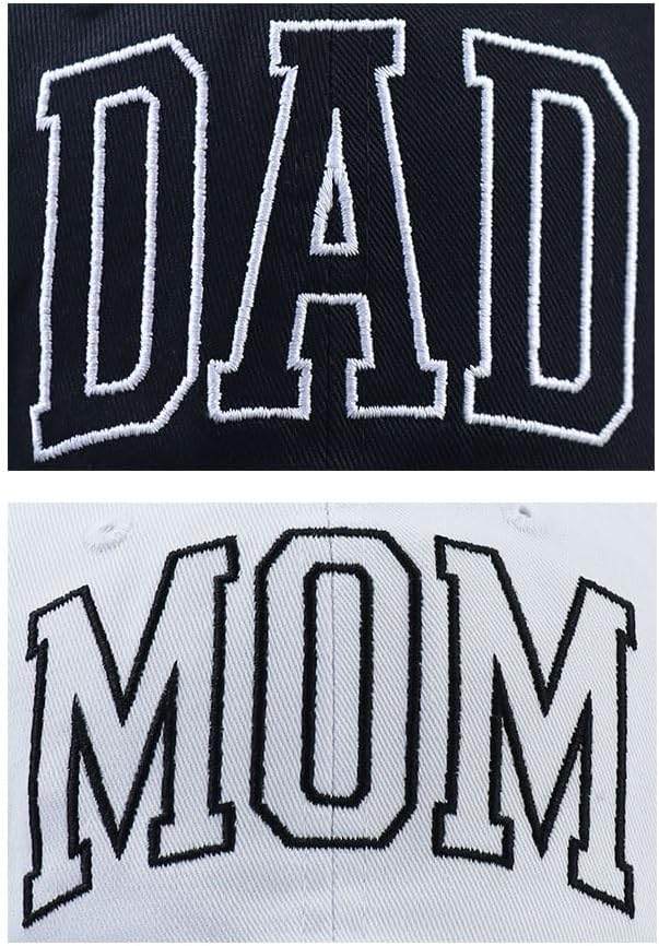 Dad and Mom Hats for Men Women, Set of 2 PCS Embroidered Mama Papa Baseball Cap - Image 4