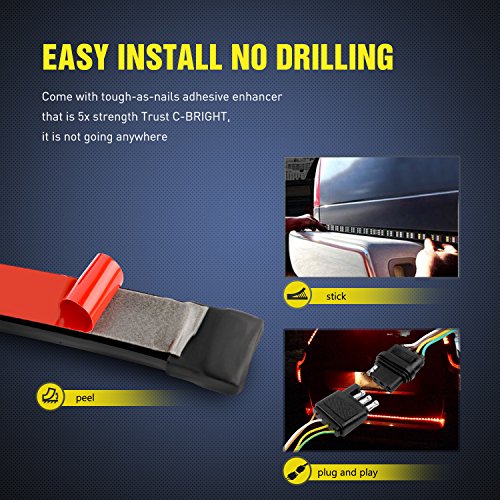 Nilight TR-03 60" Triple 504 LEDs Truck Tailgate Side Bed Light Bar Strip Sequential Amber Brake Running Turn Signal Red/White Reverse by Nilight - Image 2