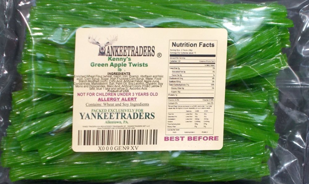 Green Apple Licorice Twists- 4 LBS
