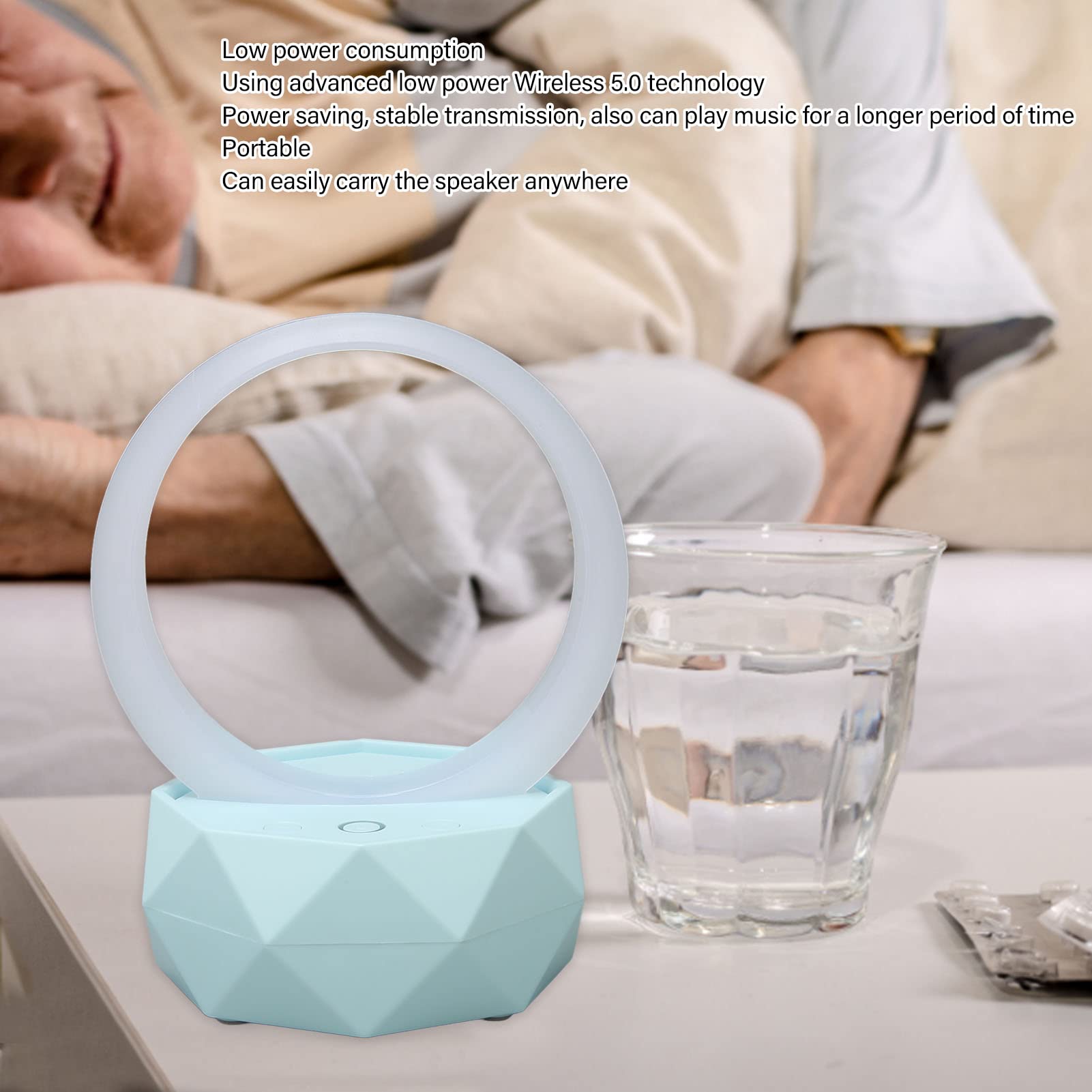 Night Light Speaker with RGB Lights Portable for Bedside