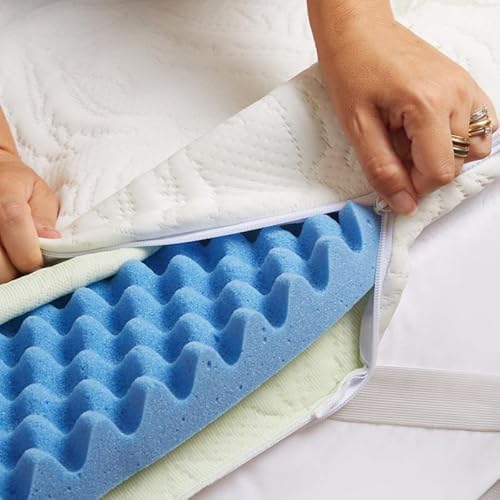 MAXIME MAISON - Topper matrimonial desenfundable, Topper Memory Foam 170x190 de 5 cm de Aloe Vera, Apto para colchón de Matrimonio 170x190, Cama de Matrimonio 170x190, Encima colchón Made in Italy - imagen 5