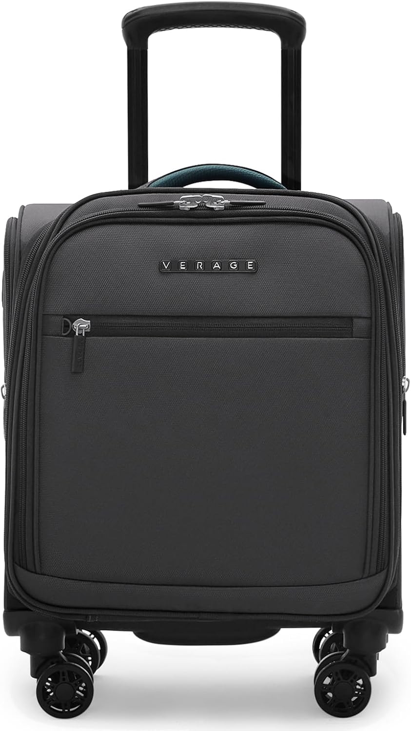 Verage Underseat Carry On Luggage with Wheels, Softside Small Suitcase Wheeled Rolling Travel Laptop Bag for Men Women