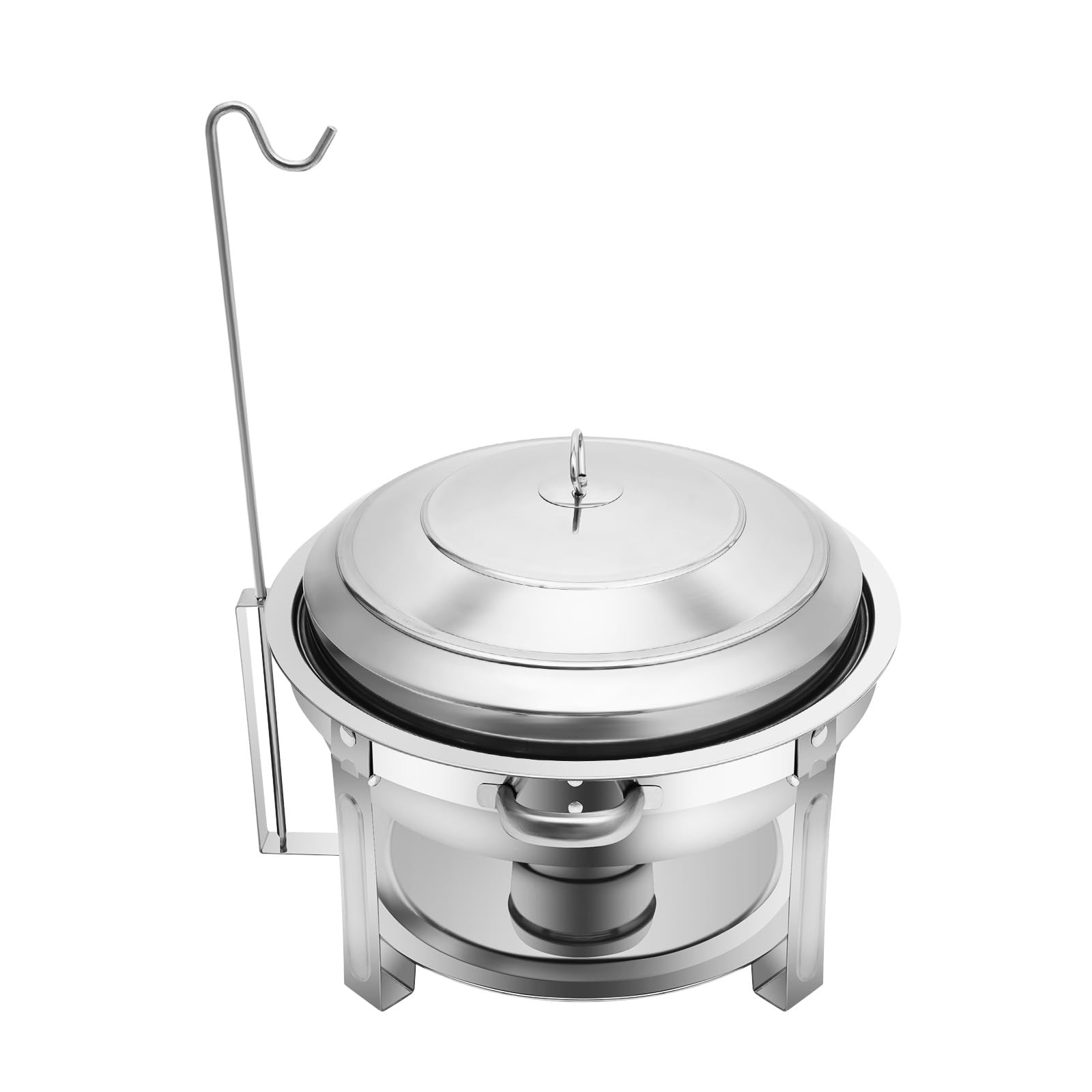 7,5 l rotondo Chafing Dish scaldavivande in acciaio inox con coperchio, contenitore per conservare il calore, per buffet e feste