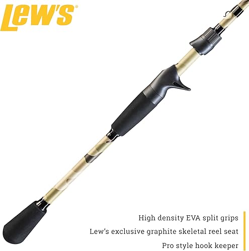 Miniatura 4 de Lew's American Hero - Caña de pescar de fundición de nivel 1, caña de pescar de 1 pieza, blanco de grafito HM50 premium, mango de EVA de agarre