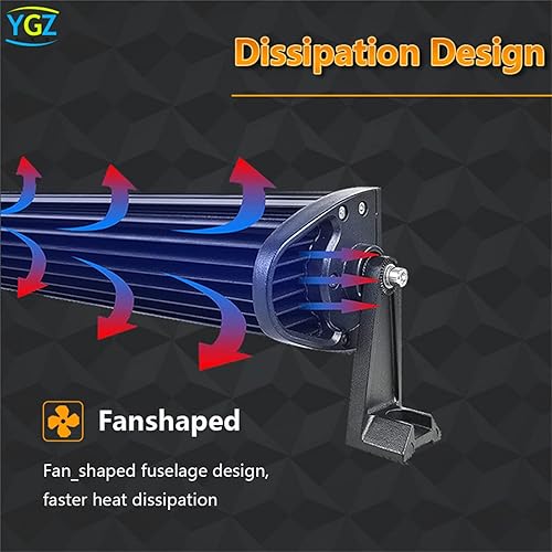 Miniatura 6 de Barra de luz LED curvada 7D, barra LED amarilla 4X4, camión, ATV, techo de coche, barra de luz antiniebla ámbar, 52 pulgadas