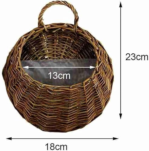 Miniatura 7 de JSJJAWD Flower Pot Garden Wall-Mounted Flower Basket Large Size Handmade Hanging Rustic Flower Pot Nest Basket Wicker Rattan Birds Flower (Color :