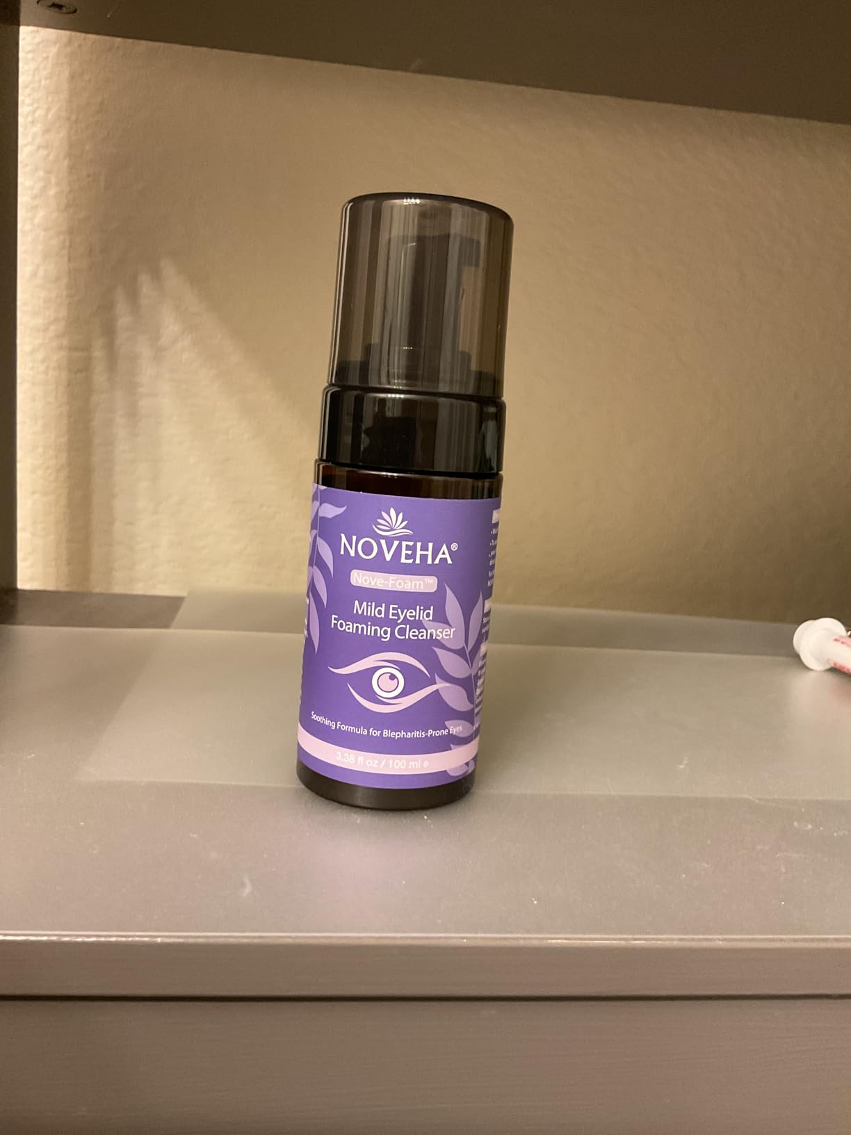 NOVEHA Lavender and Tea Tree Oil Eyelid Foaming Cleanser | Hydrating Hypoallergenic Daily Soap For Eyelashes and Lids, For Demodex, MGD, Stye Eye, Eye Irritations & Dry Skin | 3.38 fl oz (100ml)