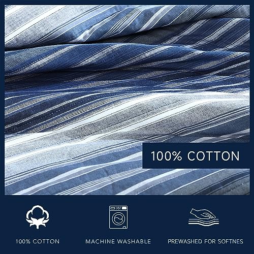 Nautica - Queen Quilt Set, Soft & Breathable Cotton Bedding with Medium Weight Feel, Reversible 3 Piece Bed Set with Matching Pillowcase (Coveside Blue) - Image 7