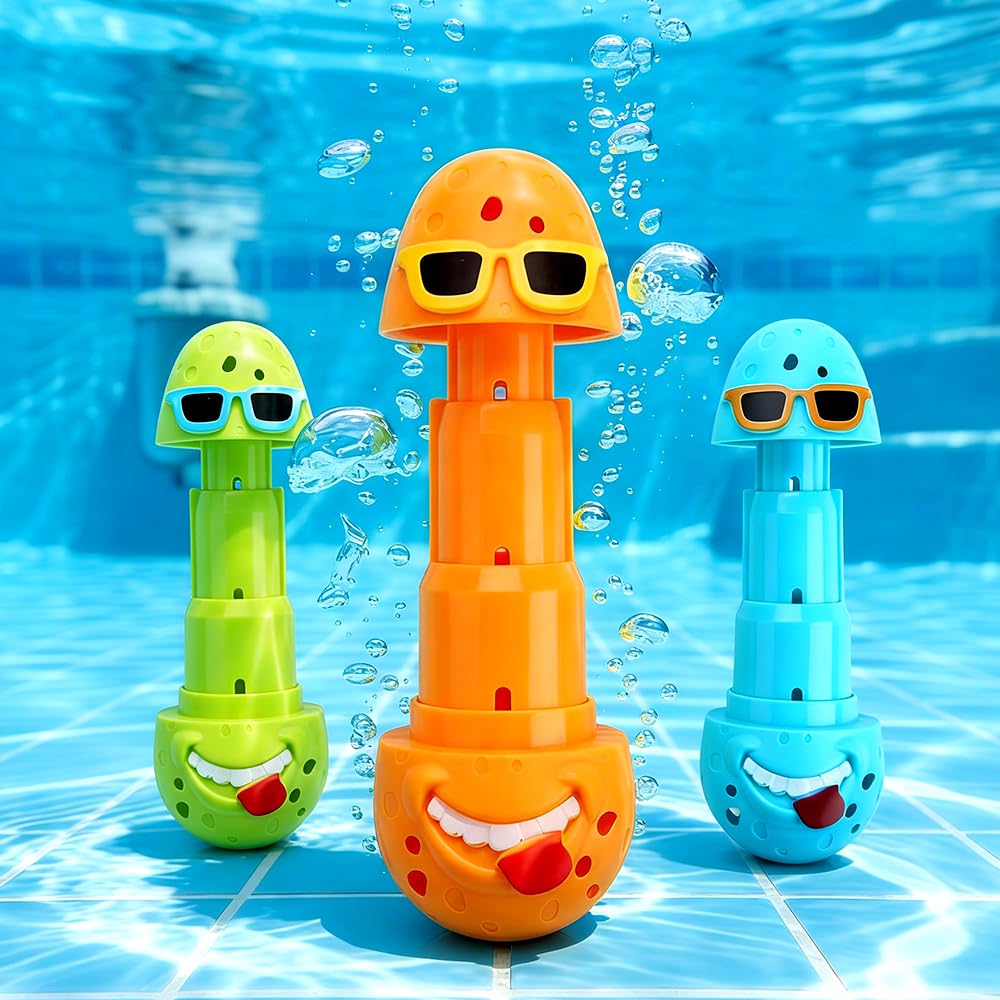 Juguetes Bbuceo, Juegos para Bucear en el Agua, Jugar en Piscinas, Palos Dive Sticks Buceo Juguetes, Regalos para Niños - 3 Piezas