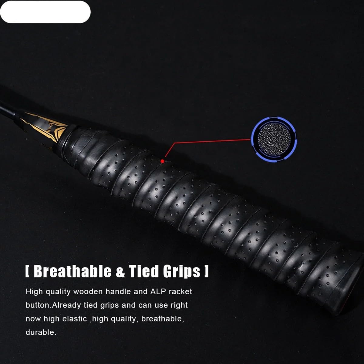 Badminton Set Racchetta da Badminton con Telaio in Fibra di Carbonio Torsion 38 libbre