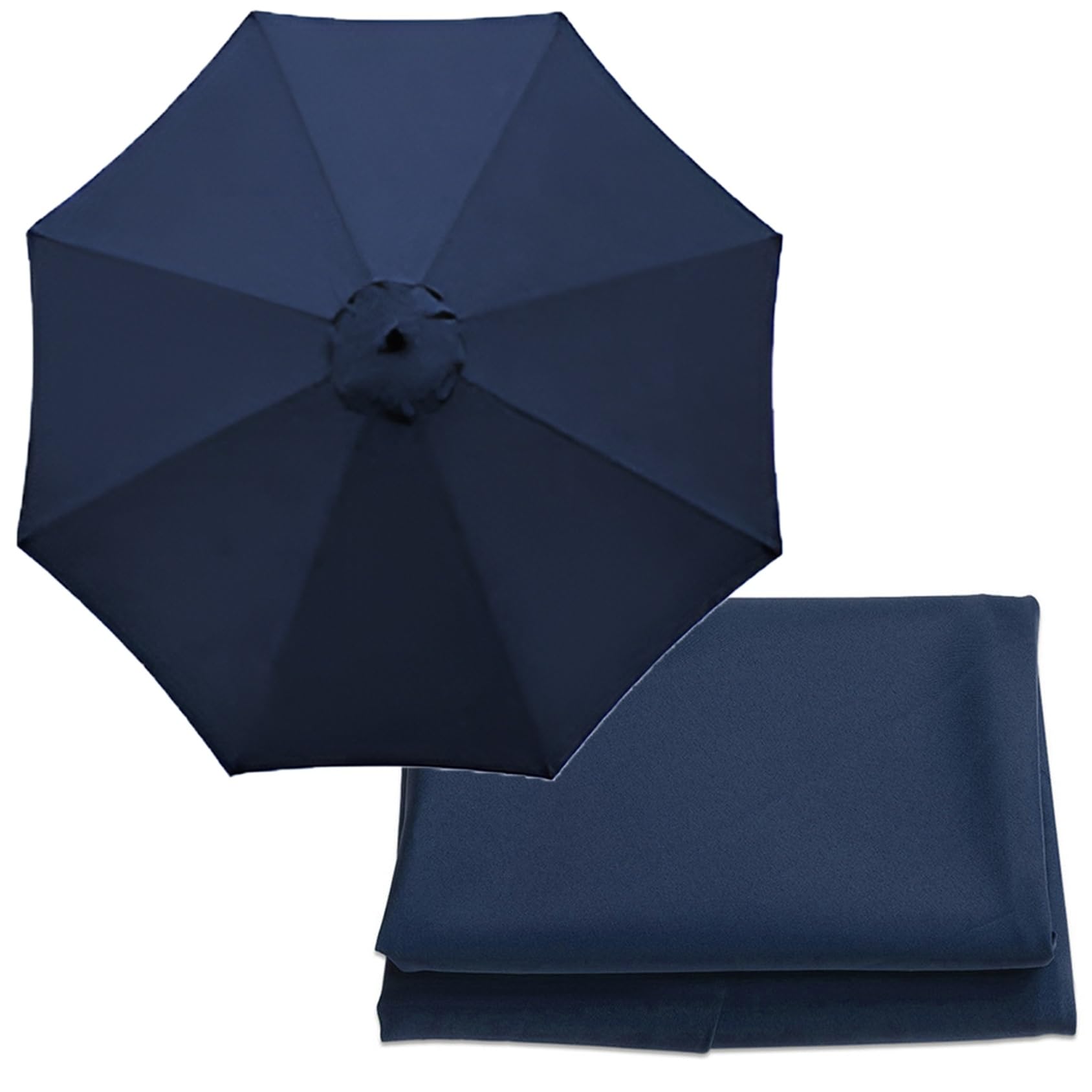 9.8ft/300cm Patio Umbrella Replacement Canopy 6 Arms/8 Arms Replacement Parasol Canopy Cover Replacement Cloth For Cantilever Umbrella(Color:Navy blue,Size:8 ribs-3m(9.8ft)) — image 1