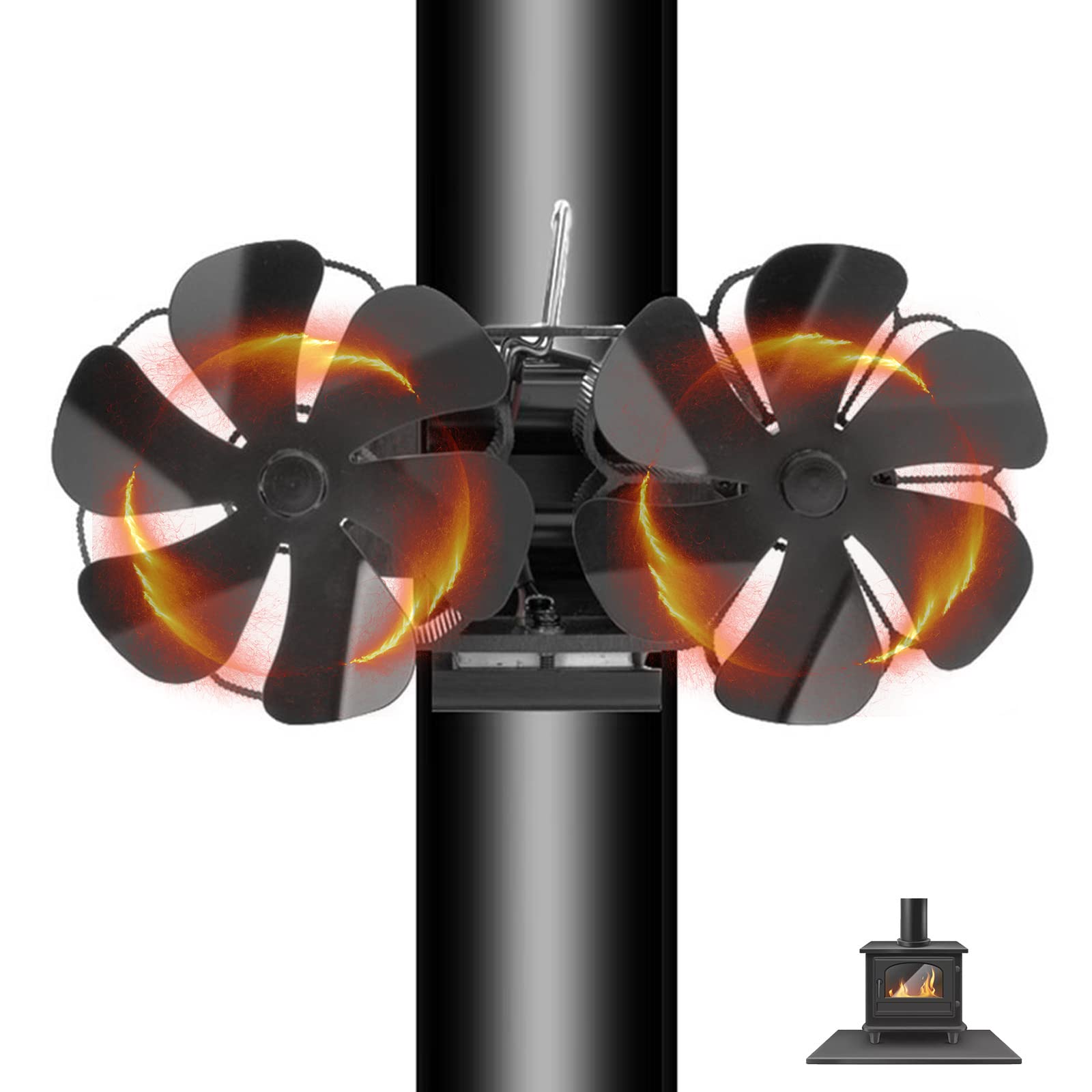 Magnetic Fireplace Fan, 12 Blades, Heat Operated, Quiet Energy-Saving  Fireplace Fan, Powerless with Metal Combination Strap, for  Wood/Firewood/Fireplace/Stove Pipe : Amazon.de: DIY u0026 Tools